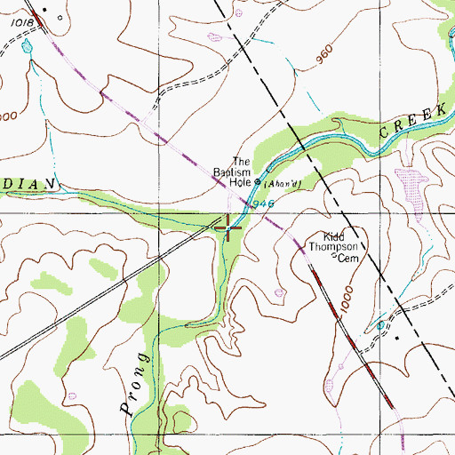 Topographic Map of South Prong Meridan Creek, TX