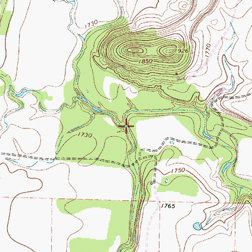 Topographic Map of South Prong Pecan Bayou, TX