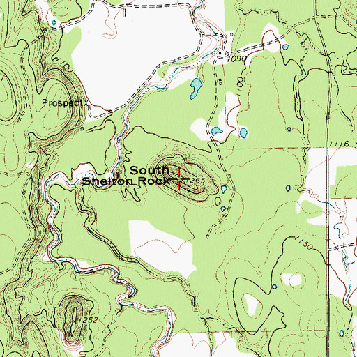 Topographic Map of South Shelton Rock, TX