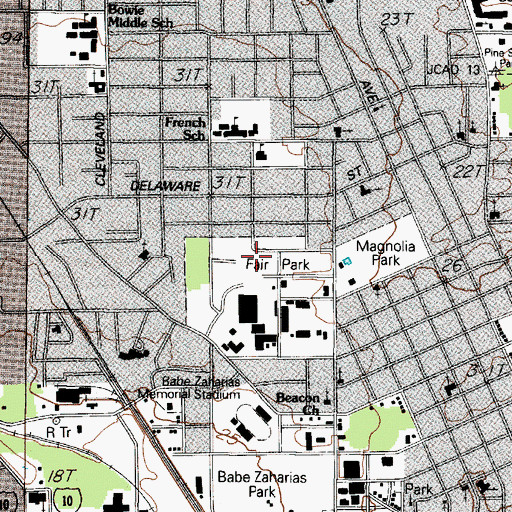 Topographic Map of South Texas State Fairground, TX