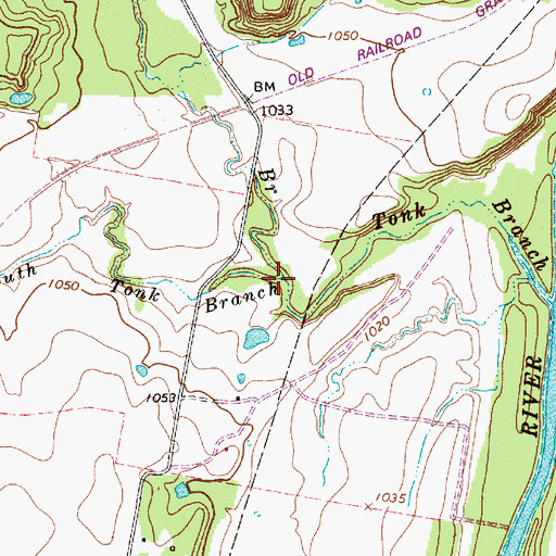 Topographic Map of South Tonk Branch, TX