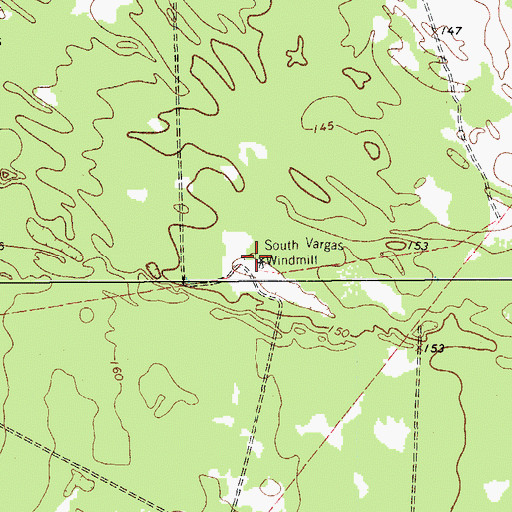 Topographic Map of South Vargas Windmill, TX