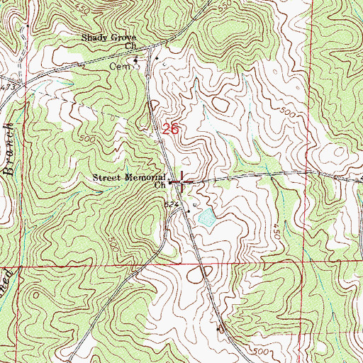 Topographic Map of Barkers School (historical), AL
