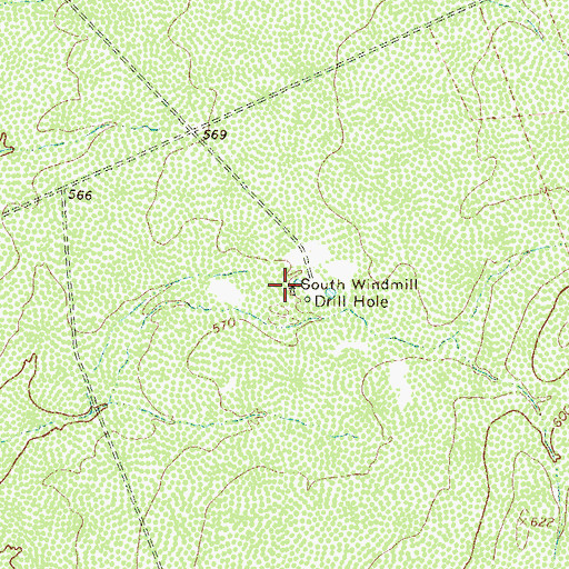 Topographic Map of South Windmill, TX