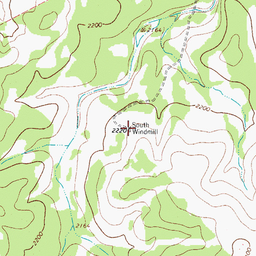 Topographic Map of South Windmill, TX