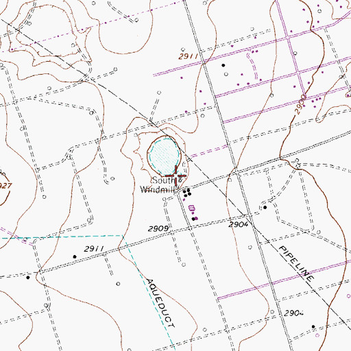Topographic Map of South Windmill, TX