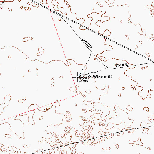 Topographic Map of South Windmill, TX