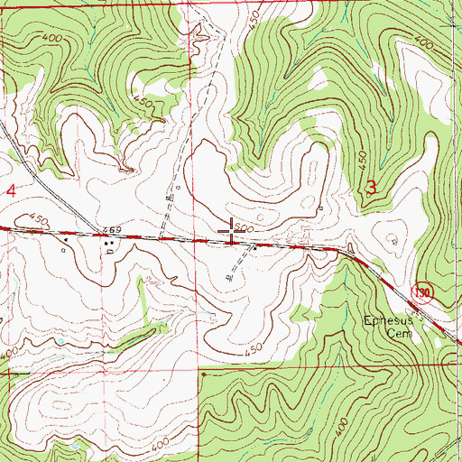 Topographic Map of Barkers Store (historical), AL