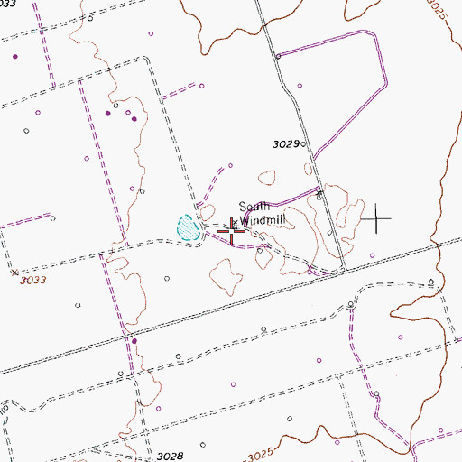 Topographic Map of South Windmill, TX