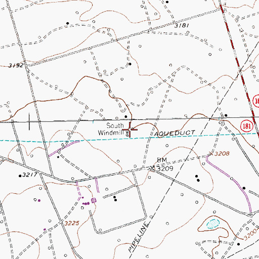 Topographic Map of South Windmill, TX