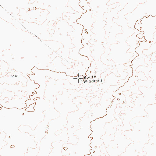 Topographic Map of South Windmill, TX