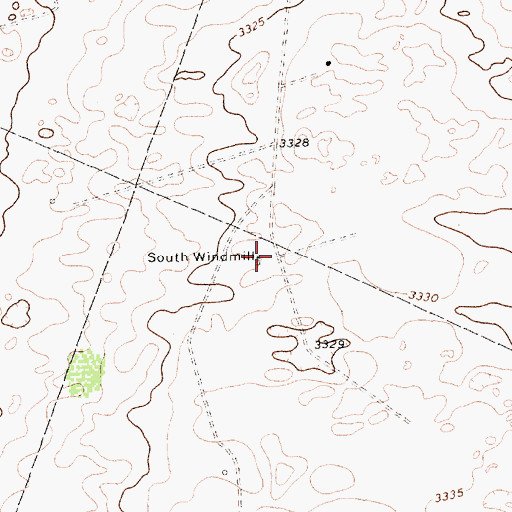 Topographic Map of South Windmill, TX