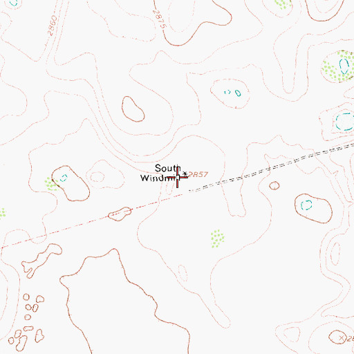 Topographic Map of South Windmill, TX