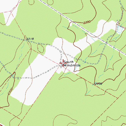 Topographic Map of South Windmills, TX