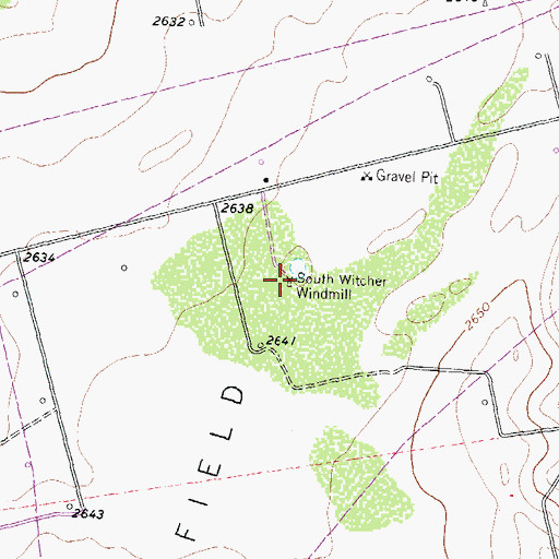 Topographic Map of South Witcher Windmill, TX