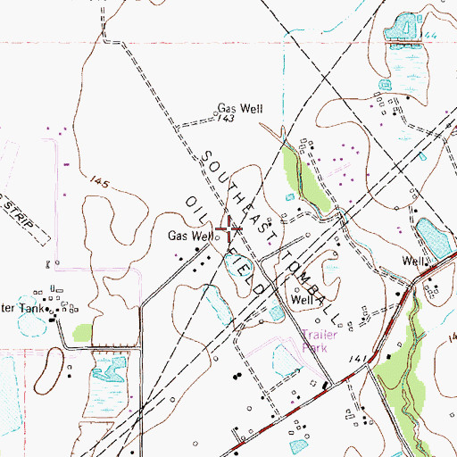 Topographic Map of Southeast Tomball Oil Field, TX