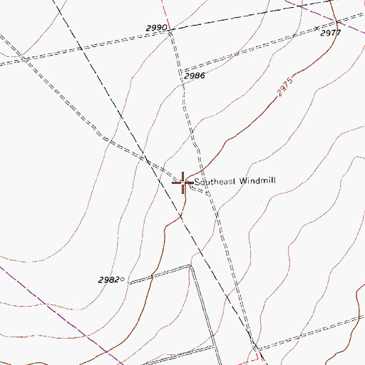 Topographic Map of Southeast Windmill, TX
