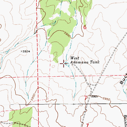 Topographic Map of West Adamana Tank, AZ