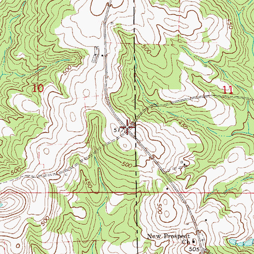 Topographic Map of Black Gum Corners (historical), AL