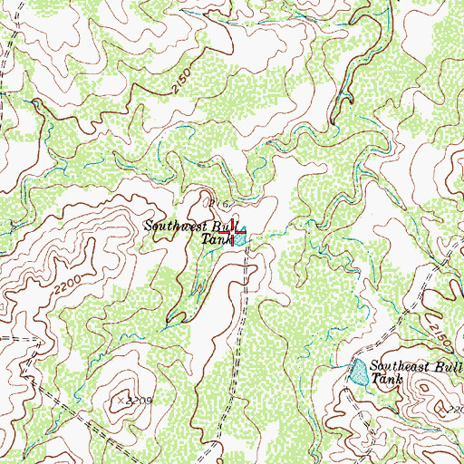 Topographic Map of Southwest Bull Tank, TX