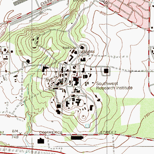 Topographic Map of Southwest Research Institute, TX