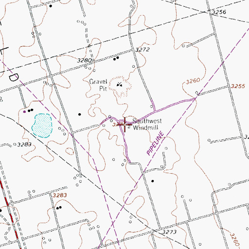 Topographic Map of Southwest Windmill, TX