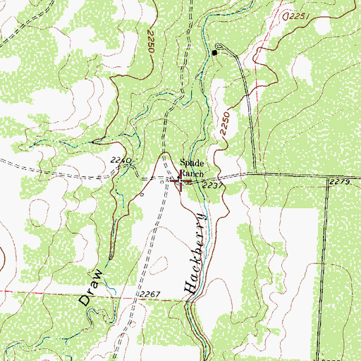 Topographic Map of Spade Ranch, TX