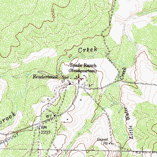 Topographic Map of Spade Ranch, TX