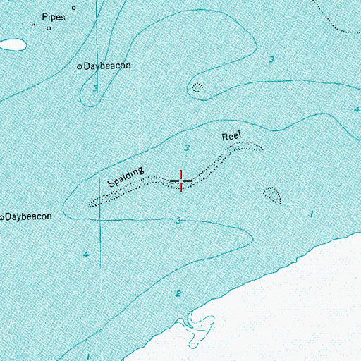 Topographic Map of Spalding Reef, TX