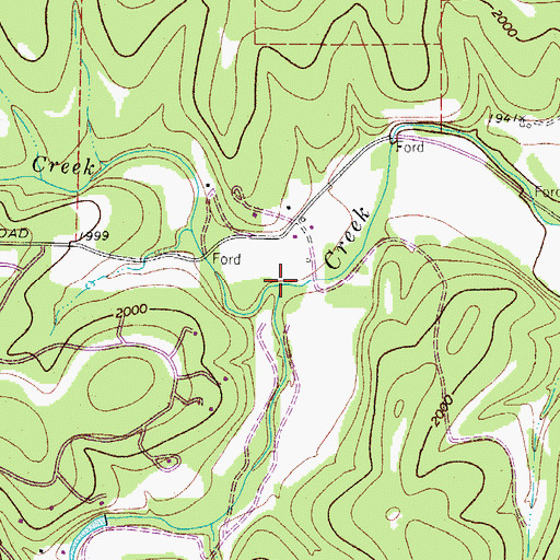 Topographic Map of Spanish Oak Creek, TX
