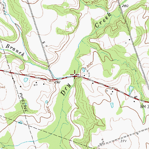 Topographic Map of Sparks Branch, TX