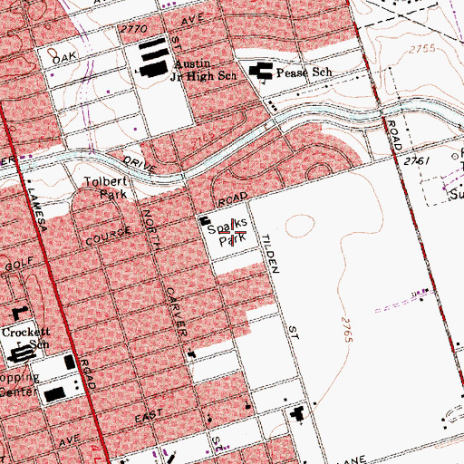 Topographic Map of Sparks Park, TX