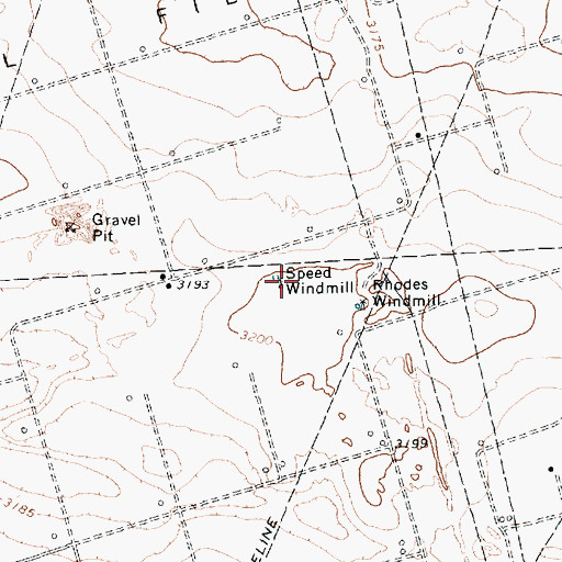 Topographic Map of Speed Windmill, TX