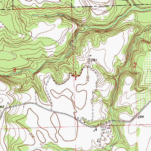 Topographic Map of Cedar (historical), AL