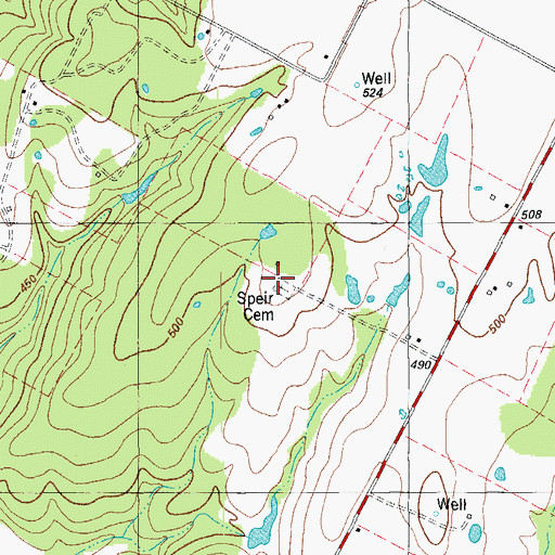Topographic Map of Speir Cemetery, TX