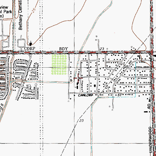Topographic Map of Spencer Park Chapel, TX