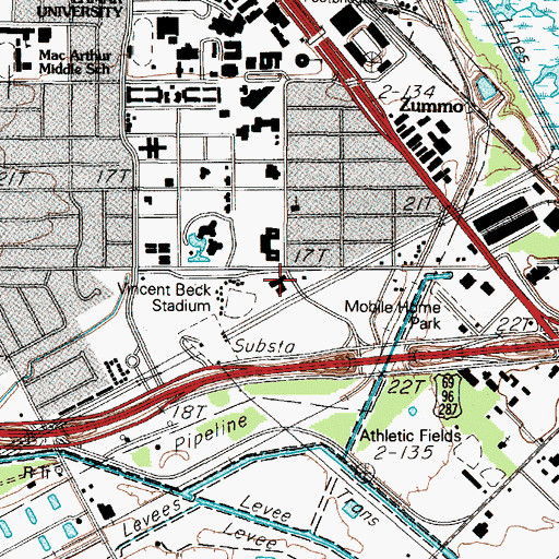 Topographic Map of Spindletop School, TX