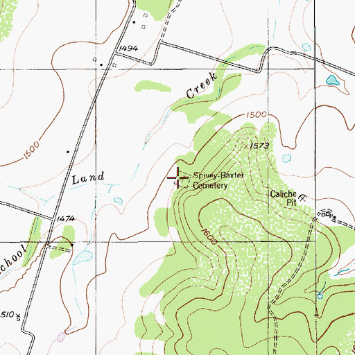 Topographic Map of Spivey-Baxter Cemetery, TX