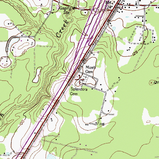 Topographic Map of Splendora Cemetery, TX