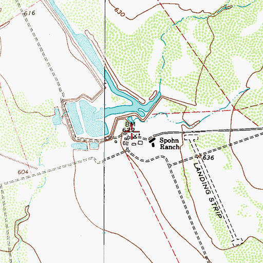Topographic Map of Spohn Ranch, TX