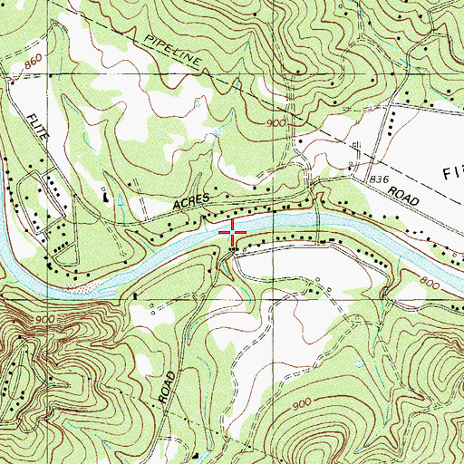 Topographic Map of Spoke Pile Creek, TX