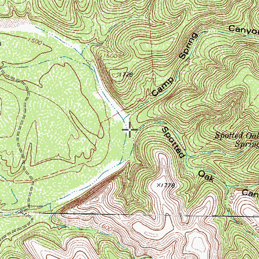 Topographic Map of Spotted Oak Canyon, TX