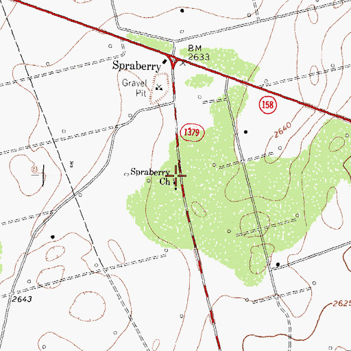Topographic Map of Spraberry Church, TX