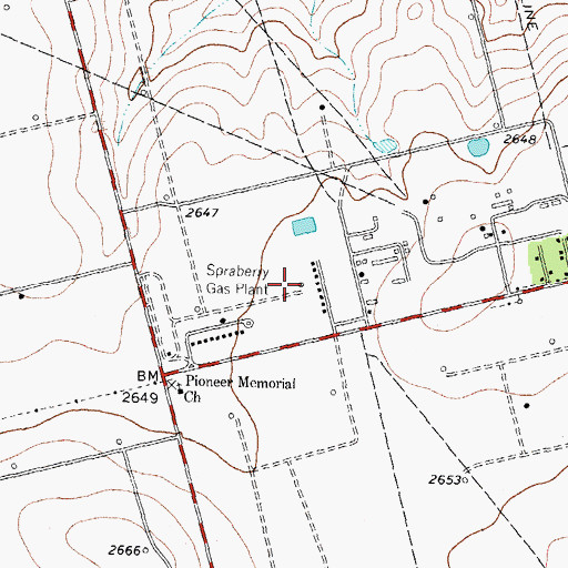 Topographic Map of Spraberry Gas Plant, TX