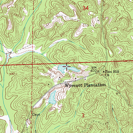 Topographic Map of Claytons Pond, AL