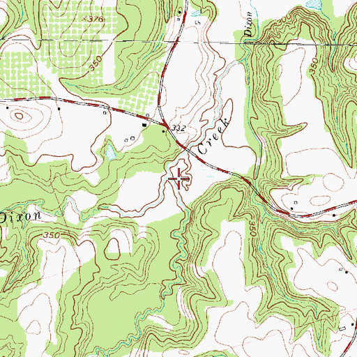 Topographic Map of Spratt Creek, TX