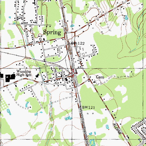 Topographic Map of Spring, TX