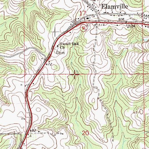 Topographic Map of Coal Springs (historical), AL