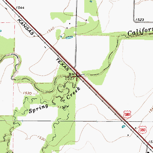 Topographic Map of Spring Creek, TX