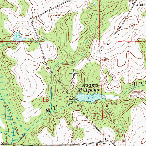 Topographic Map of Cox Mill (historical), AL